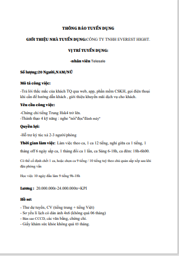 lĩnh vực hoạt động